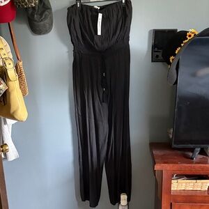 Strapless Black Wide-Leg Jumpsuit